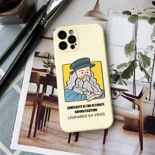 复古经典 适用苹果16promax手机壳iPhone16 13达芬奇艺术家奥狸原创设计小众可爱文艺独特个性