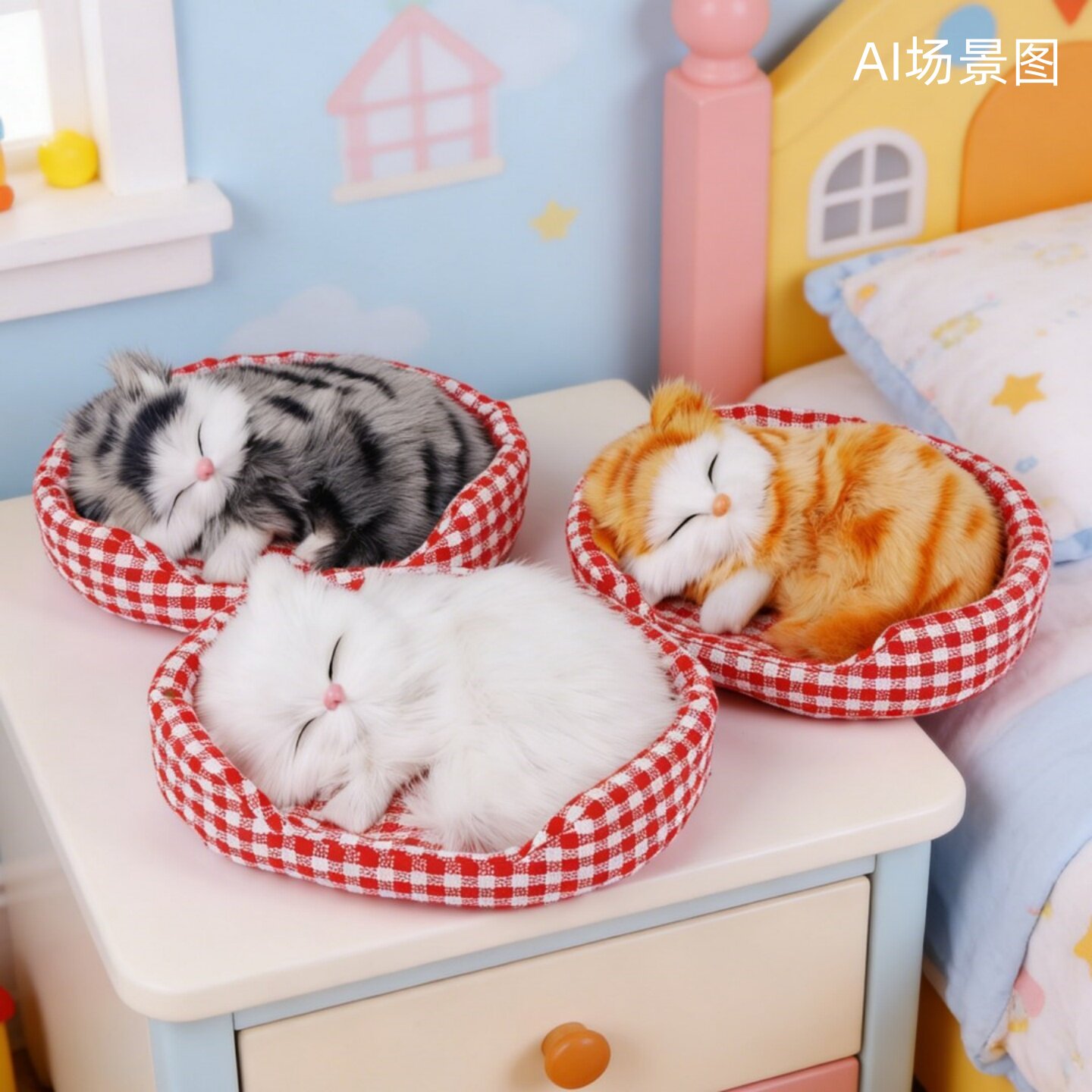 会叫仿真猫咪毛绒玩偶生日礼物