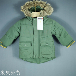 微瑕疵 外贸原单 小童男女童装宝宝中性款 冬季加厚棉服连帽外套