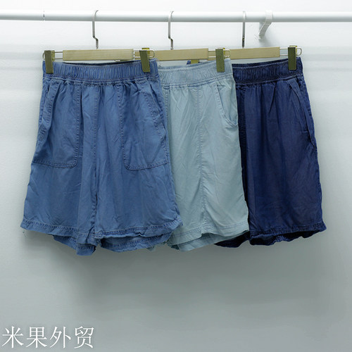 外贸原单 软牛仔短裤 有瑕疵的五分短裤
