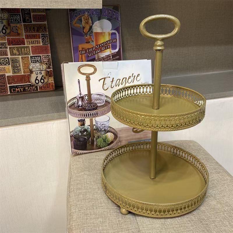 餐桌北欧客厅茶几水果盘铁艺轻奢