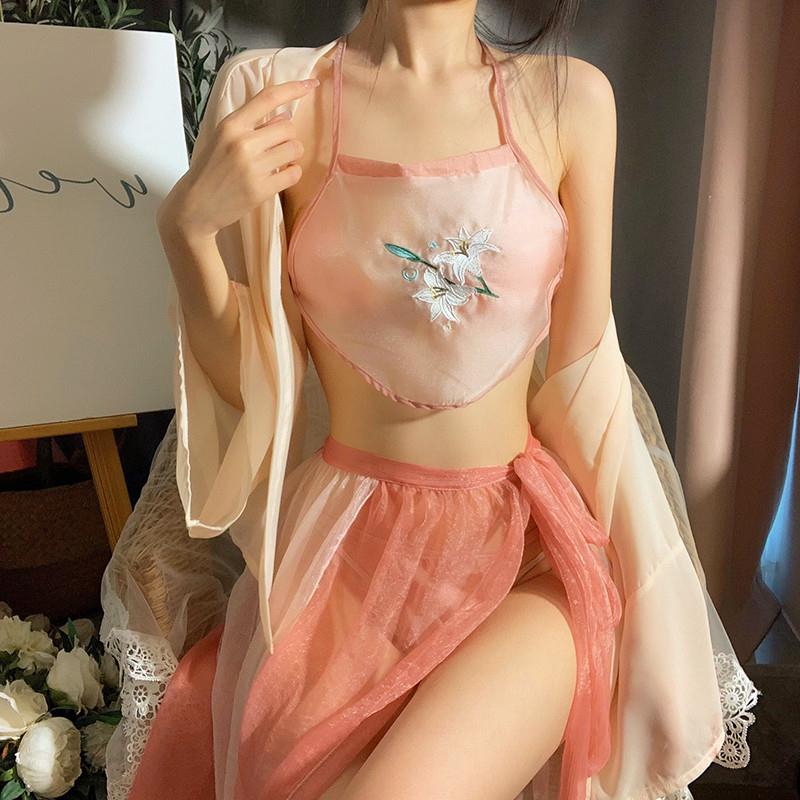 不能说的秘密性感睡衣古装汉服古代肚兜吊带睡裙纯欲内衣镂空夏季