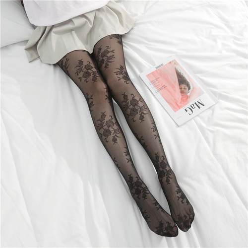 萝莉lolita开档免脱白色丝袜女蕾丝洛丽塔软妹印花纹连裤打底学生