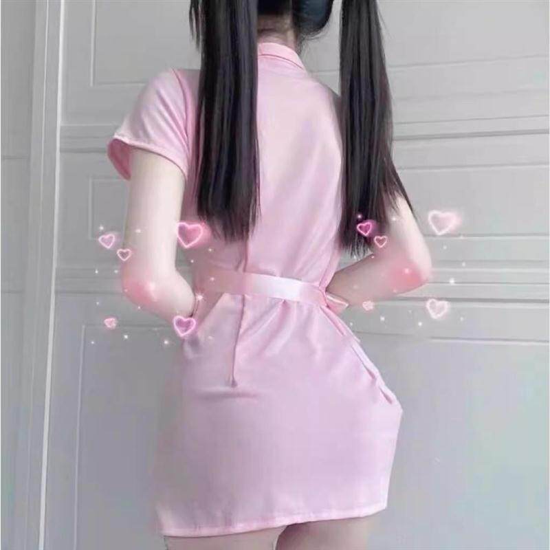 色系cosplay护士制服裙少女超甜包臀裙情感趣味裙大码胖mm