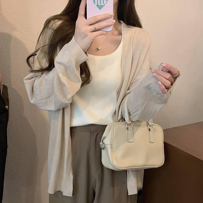 早春薄款外套女装2026新款高级松弛感慵懒风宽松外搭针织开衫上衣