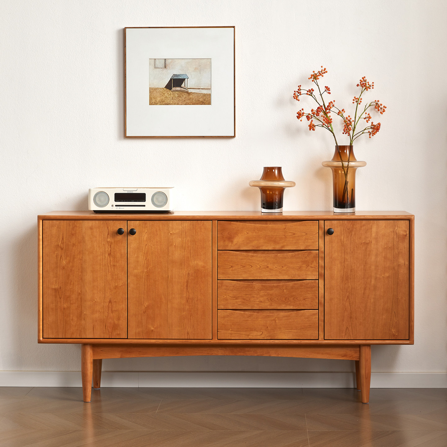 北美樱桃木餐边柜橱柜餐厅边柜储物柜黑胡桃木抽屉柜白橡木玄关柜,住宅家具,斗柜,淘宝优惠券,粉丝福利购,淘宝优惠卷