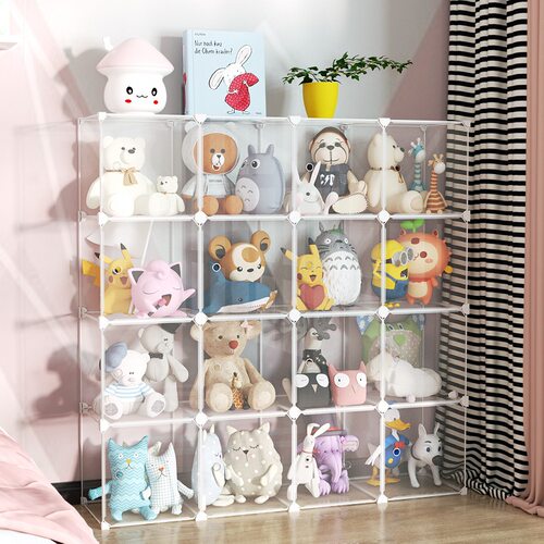毛绒玩具收纳装玩偶娃娃塑料桶透明整理墙儿童积木收纳箱
