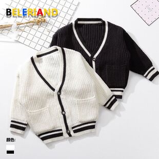 针织一件外套 粗款 女童春秋童装 中开衫 小童毛衣男童 特惠韩版