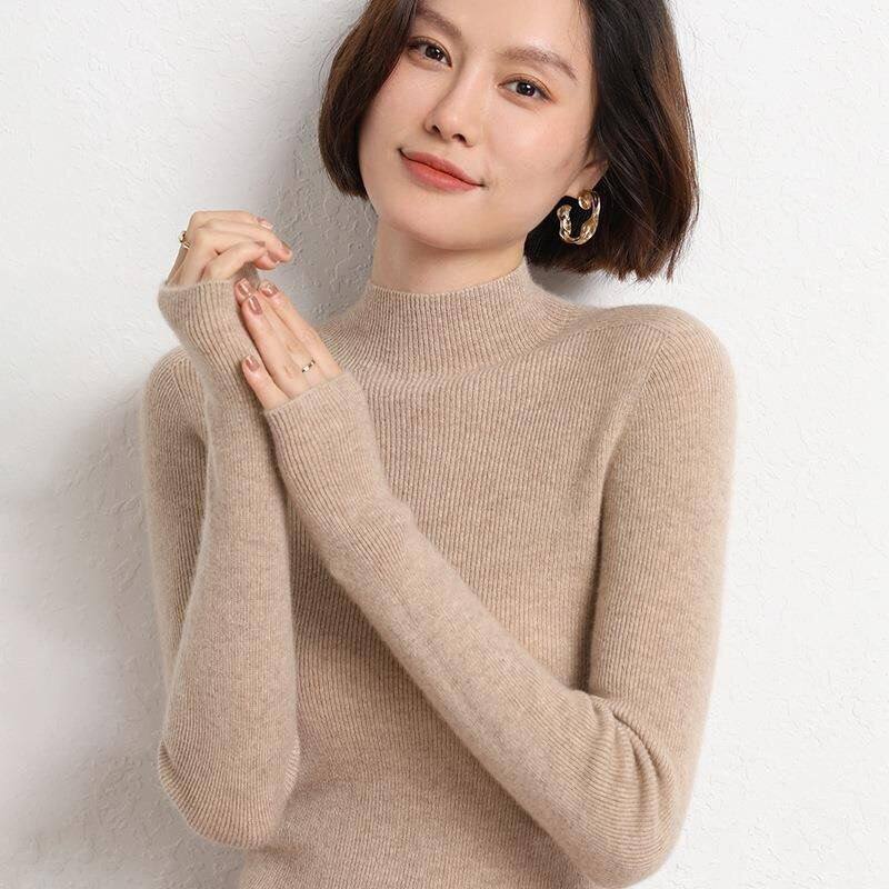 抽条秋冬季修身百搭女新款高领