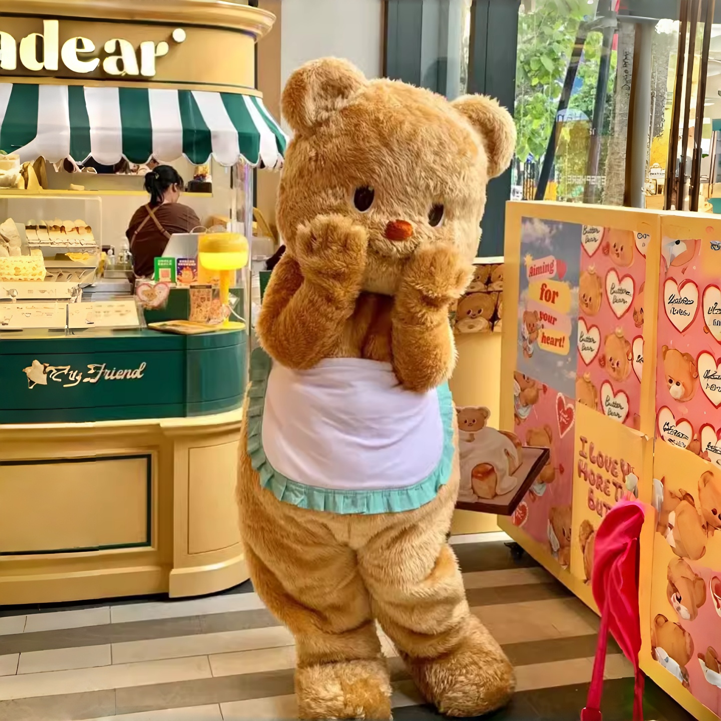 网红黄油小熊卡通人偶服装泰国butterbear玩偶服奶油小熊人偶服装