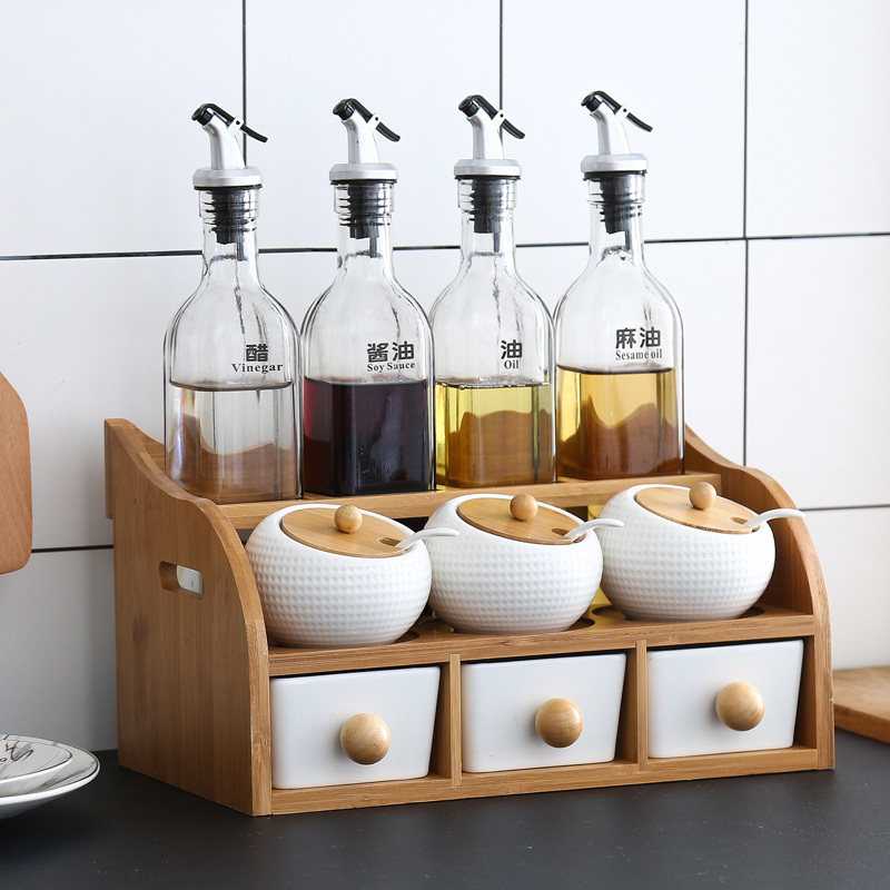 日式厨房陶瓷调味瓶调料盒辣椒佐料盐罐子麻油酱油瓶醋壶组合套装