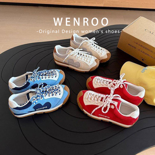 7CM内增高阿甘德训鞋女厚底小花流浪鞋2025新款休闲运动慢跑鞋子