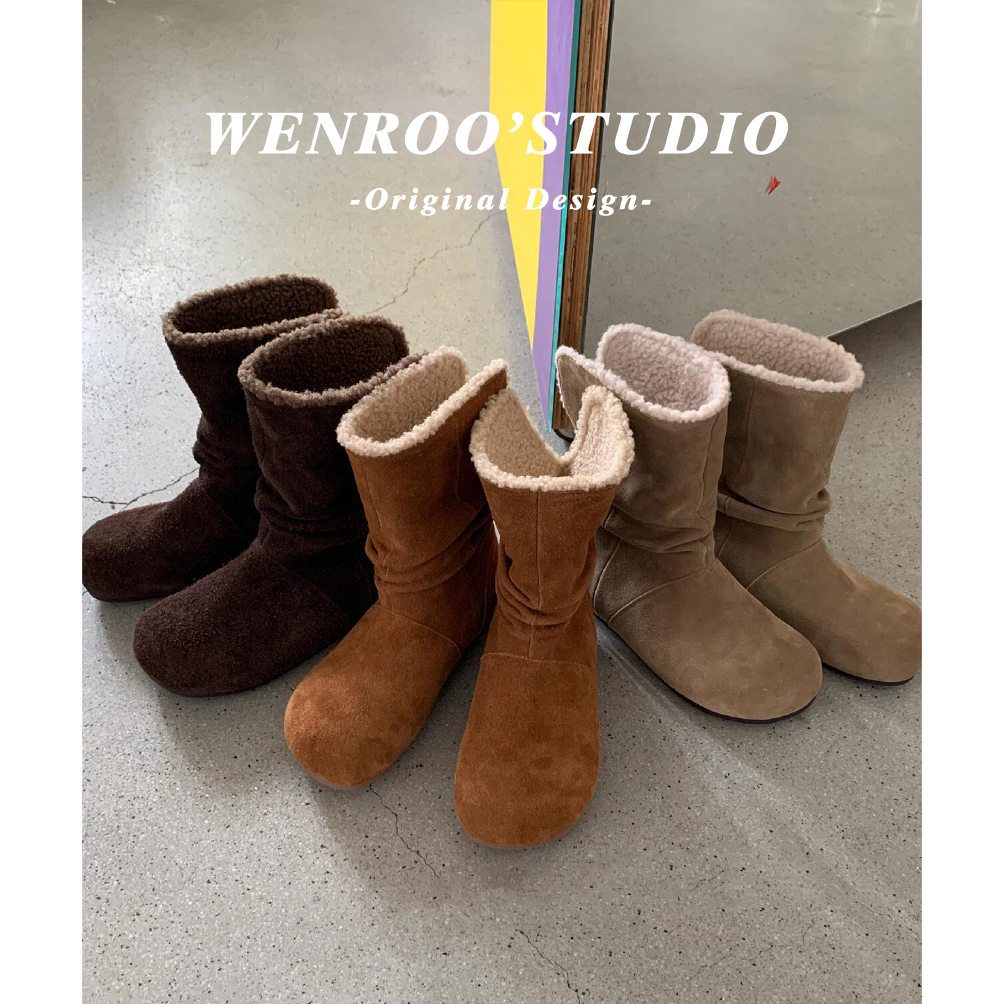 真皮版！内增高加绒加厚底雪地靴