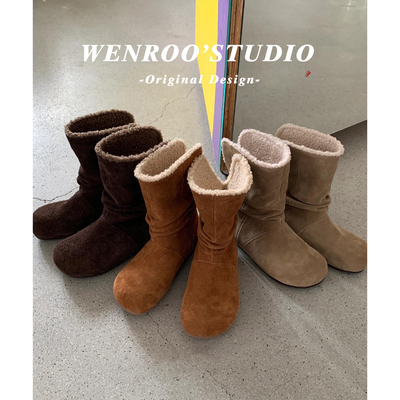 真皮版！内增高加绒加厚底雪地靴