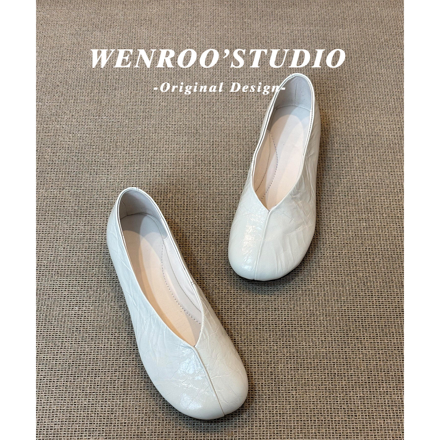 法式平底圆头芭蕾舞鞋女2026春季新款白色气质软底不累脚奶奶单鞋