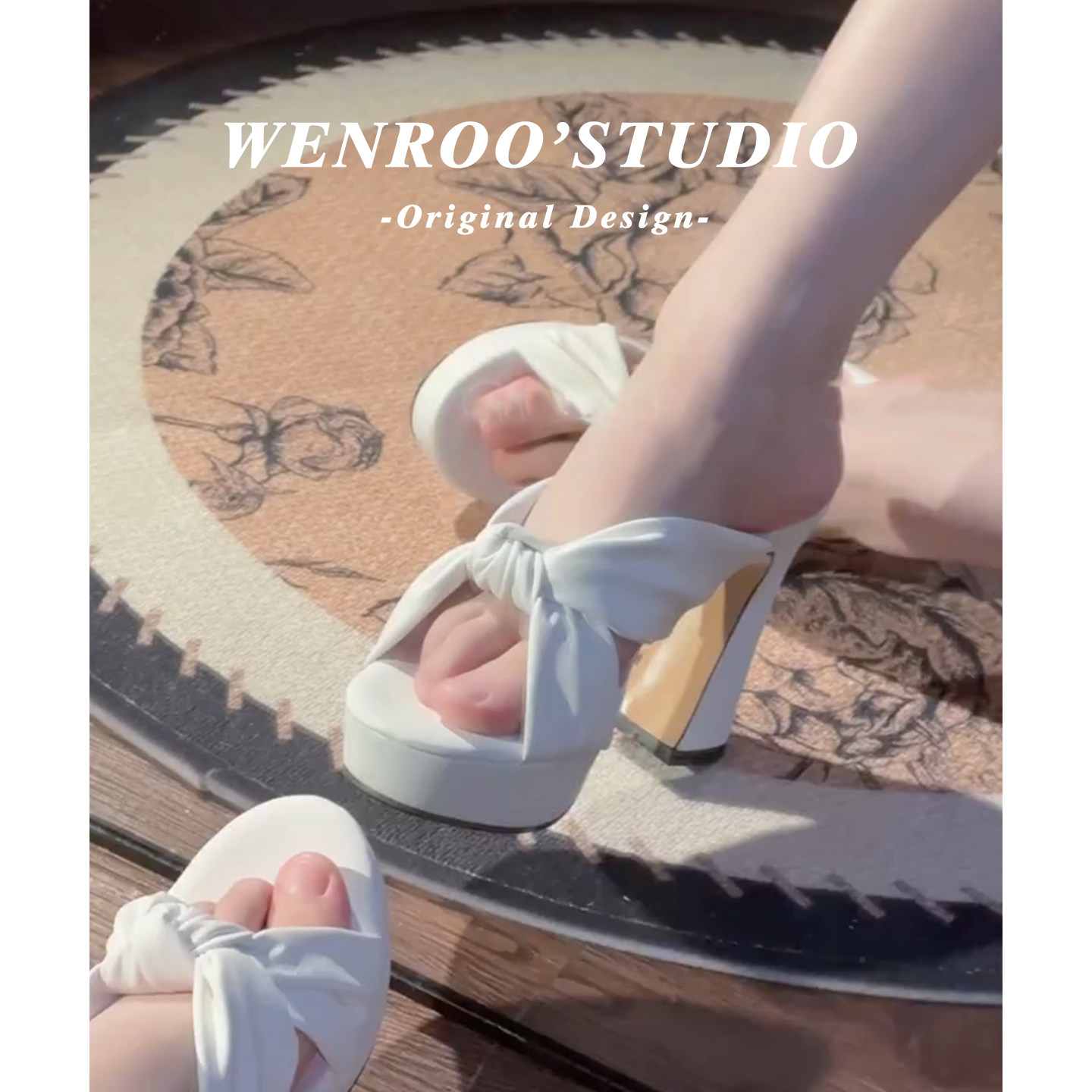 性感交叉带白色露趾粗跟凉拖鞋女外穿2026夏季新款绝美气质高跟鞋