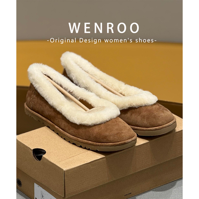 真皮毛一体芭蕾风雪地毛毛鞋女