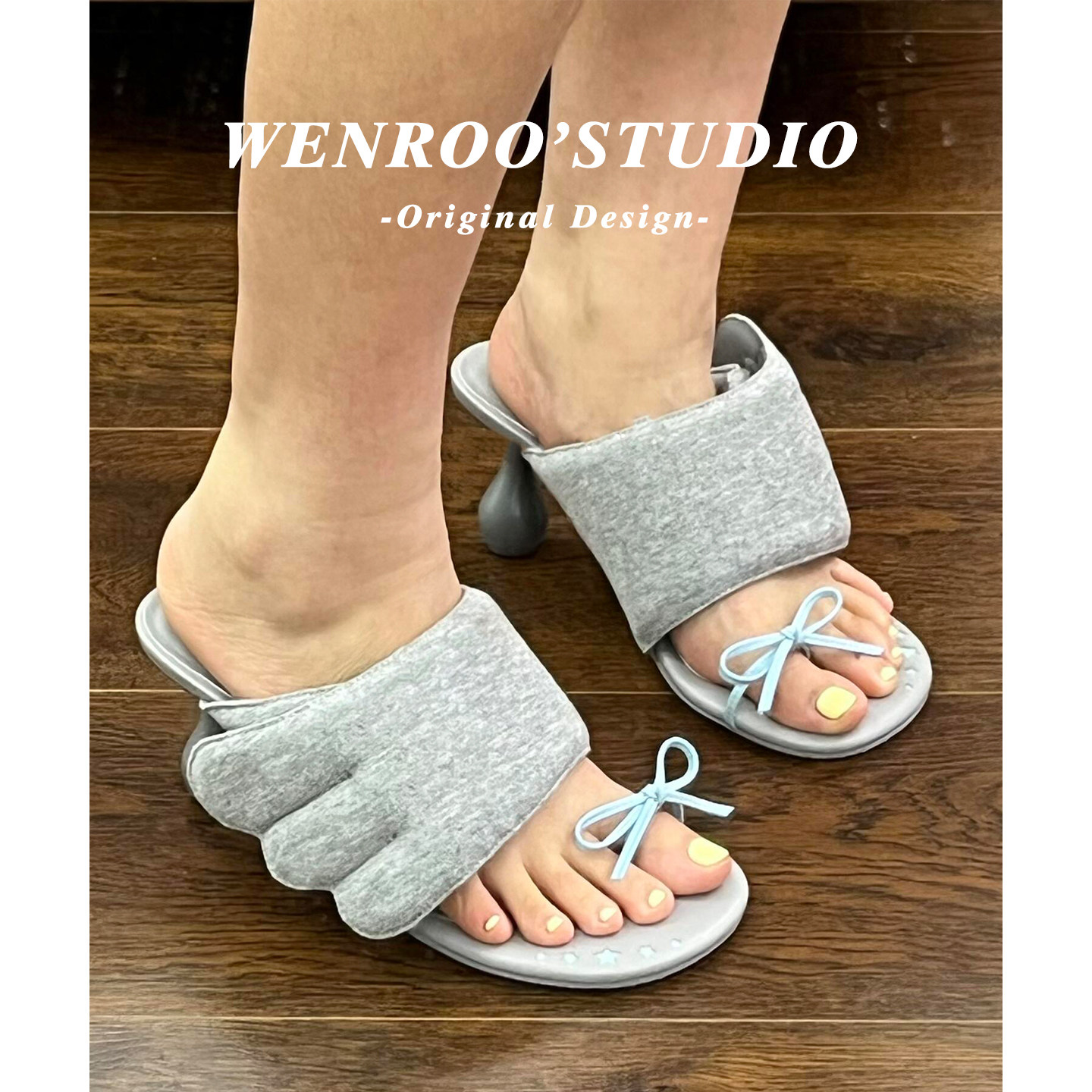 设计感小众异型粗跟套趾凉鞋女夏