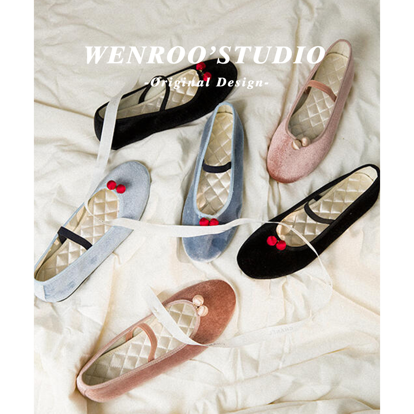 甜美樱桃圆头松紧带平底芭蕾舞鞋女春2026新款温柔晚晚风浅口单鞋,女鞋,浅口单鞋,淘宝优惠券,粉丝福利购,淘宝优惠卷