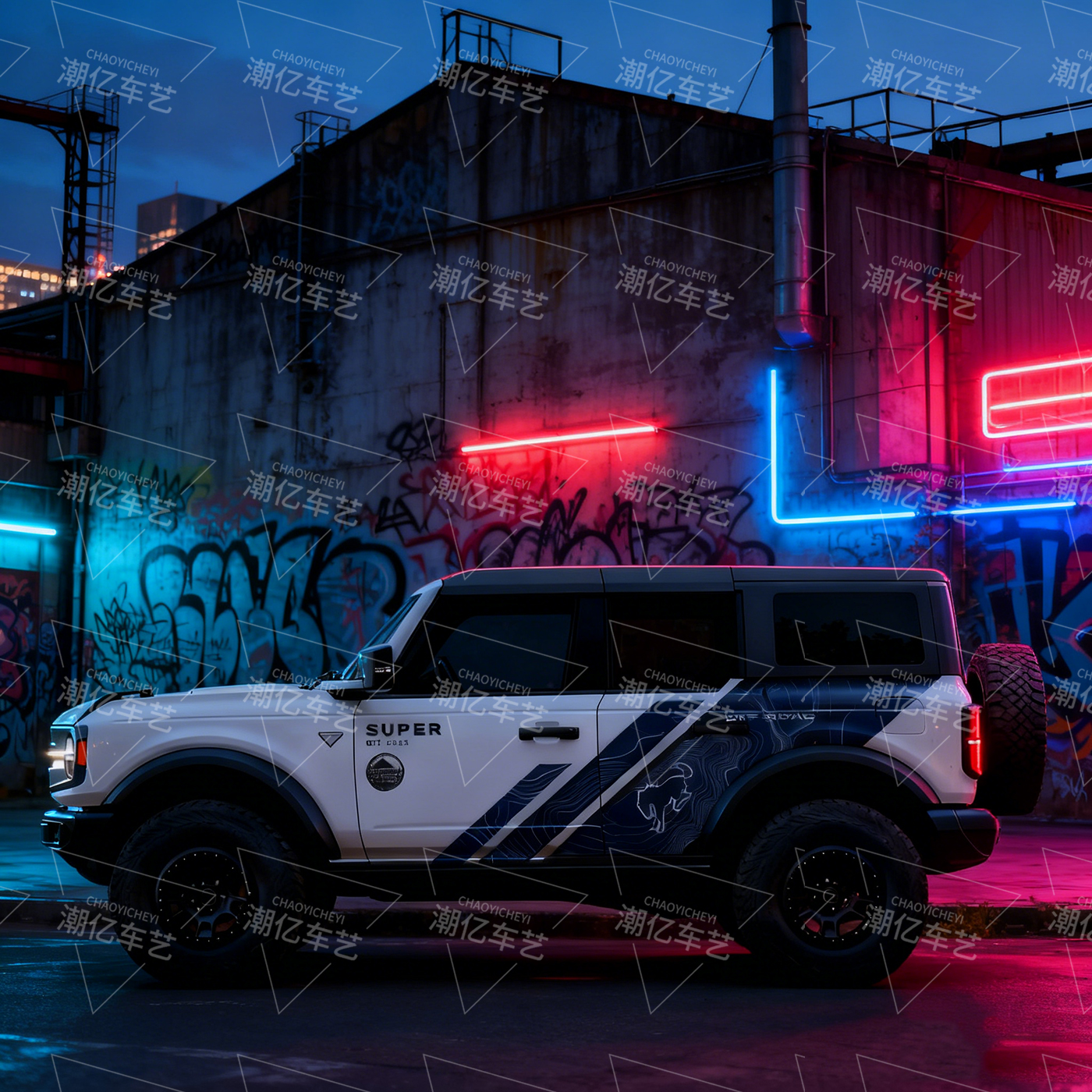 福特烈马越野条纹改装饰贴车贴