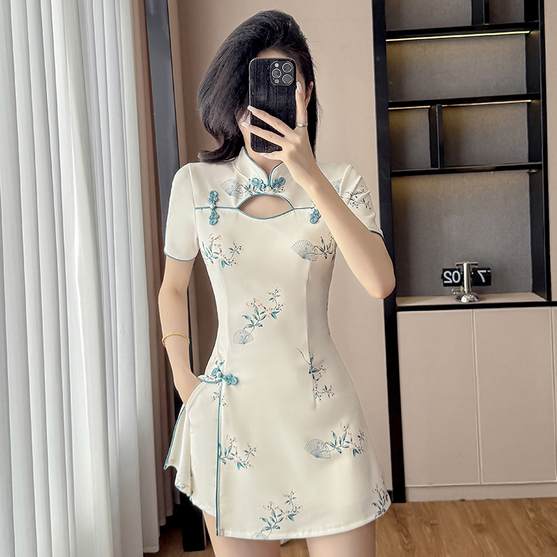 足浴工作法足疗女技师衣服spa养生馆桑拿洗浴按摩沐足旗袍裙套装
