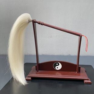 小款紫檀柄手工精编马尾拂尘太极拂尘汉服道具赶蚊子道家法器摆件