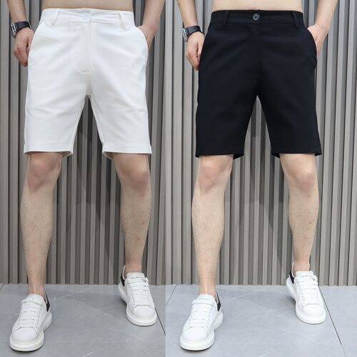 夏季新款男士白色弹力潮青年西裤