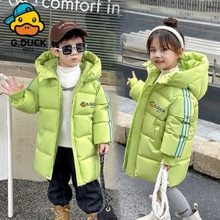 男童羽绒棉服加厚中长款小童棉衣女童冬季儿童冬装外套2025新款潮