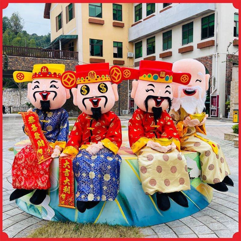 财神爷卡通人偶服装道具头套衣服福禄寿表演吉祥物财神玩偶服出租