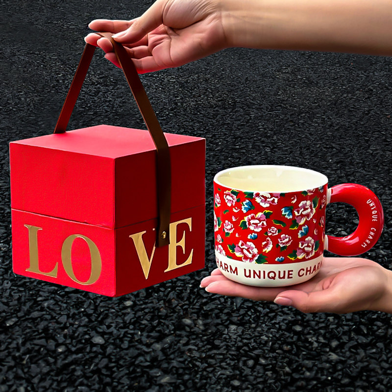 送妈妈母亲节礼物七夕创意水杯女生闺蜜实用东北大花杯子送女朋友