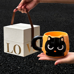 生日礼物女生创意猫咪马克杯送闺蜜水杯高颜值实用杯子男生陶瓷杯