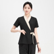 皮肤管理师美容spa工作服女美容院美容技师服工套装 黑色白色短袖