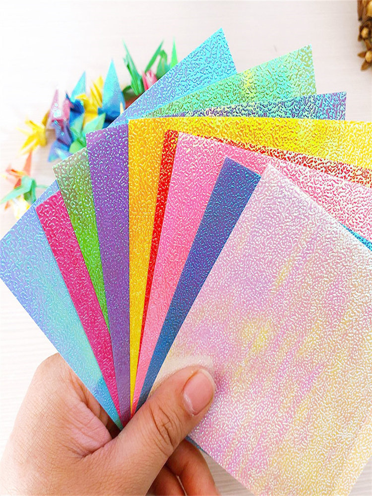 珠光折纸成品千纸鹤手工折纸叠千纸鹤手工材料正方形闪光纸可防水