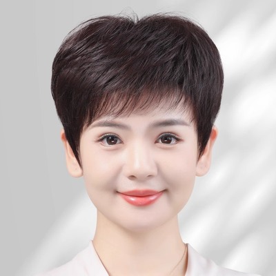 假发女化疗光头薄款短直发全头套