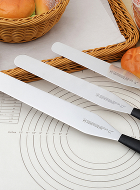 三能抹刀烘焙工具不锈钢刮刀蛋糕铲刀黑色塑料手柄模具脱模刀