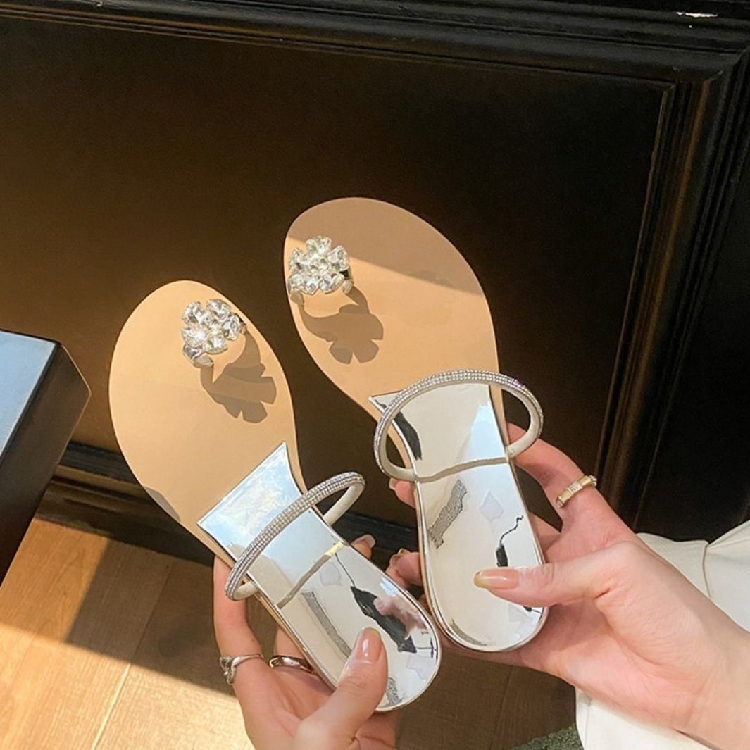 仙女风外穿拖鞋女2026年夏季新款平底一字带套耻网红超火水钻凉拖,女鞋,其他拖鞋,淘宝优惠券,粉丝福利购,淘宝优惠卷