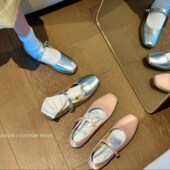 春秋2026春秋新款 一字带扣鞋 子女潮方头真皮玛丽珍鞋 女鞋 小皮鞋