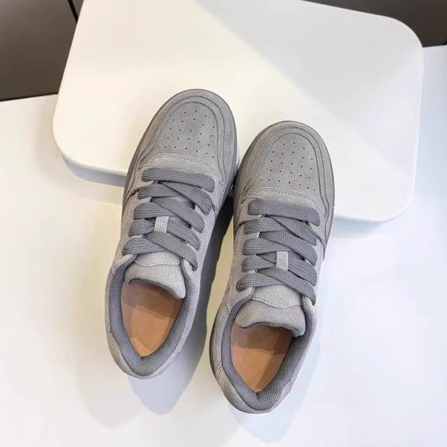 增高鞋真皮系带圆头休闲鞋