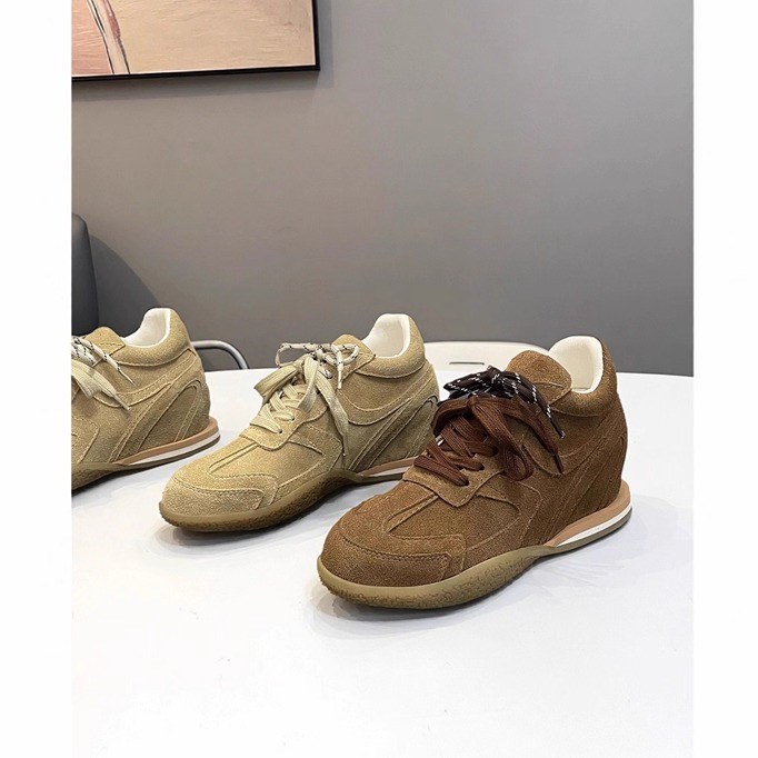 内增高7CM女鞋小个子休闲运动鞋女2026春秋新款复古巴恩风德训鞋