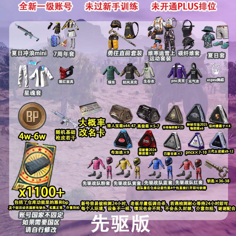 绝地求生帐号PUBGsteam正版吃鸡黑货卷箱子号皮肤账号抽奖 - 实物图