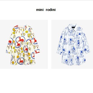 【鬼母】mini rodini 21早春款 衬衫连衣裙/长袖连衣裙 不退