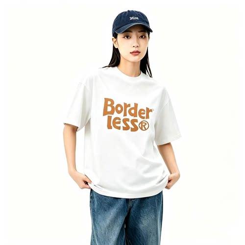 2026夏季新品纯棉260g日系字母印花短袖T恤男女同款
