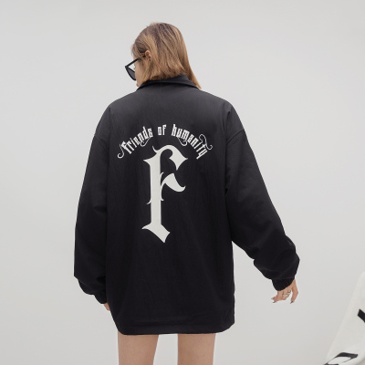 教练夹克女按扣休闲外套