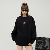 ONE 宽松情侣上衣 新款 PASS 街头潮牌字母印花圆领卫衣女2025春季