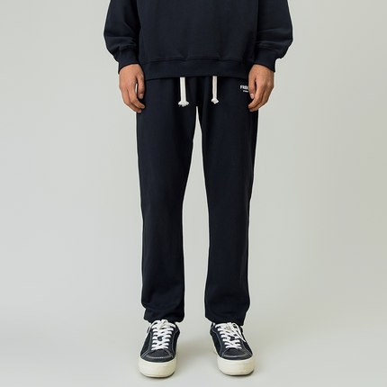 美式字母运动束脚卫裤男潮牌宽松直筒简约高街休闲长裤女