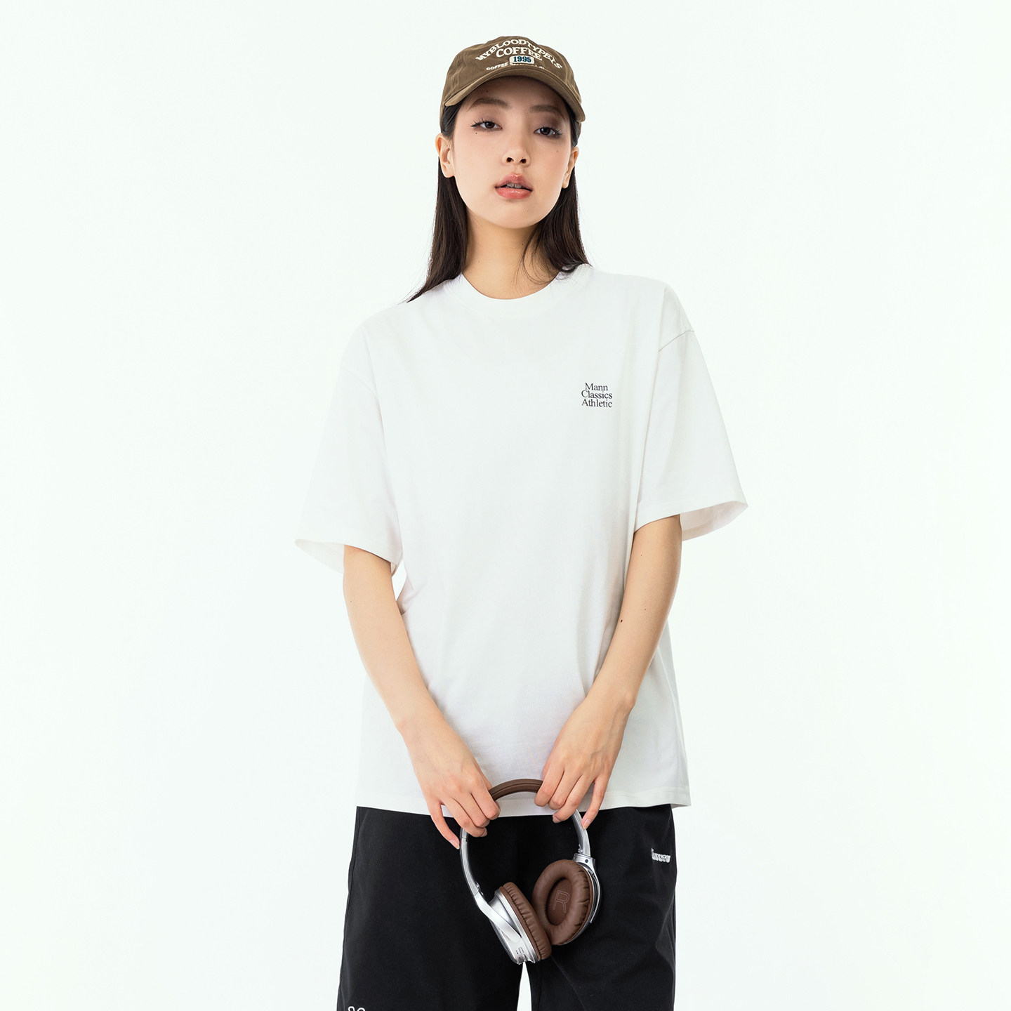 夏季新款美式潮流休闲宽松白色短袖百搭圆领印花T恤图片