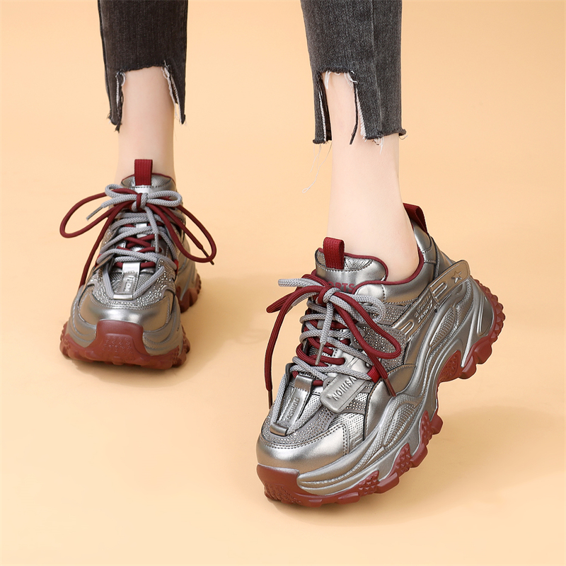 爆款老爹鞋女2025新款春秋季厚底