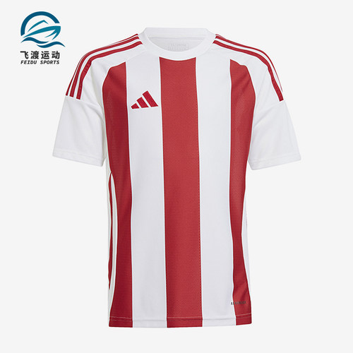 阿迪达斯大童圆领足球运动短袖