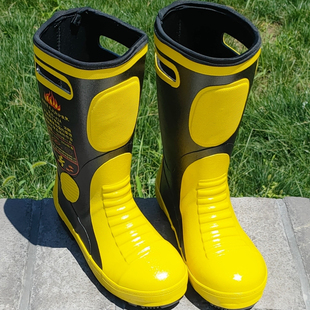 雨鞋男士钢头中高筒厚底耐磨雨靴防砸防刺劳保水鞋