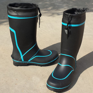 四季男士钢钉底钓鱼专用鞋长筒橡胶防滑四季雨靴时尚水鞋